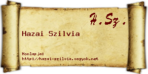 Hazai Szilvia névjegykártya